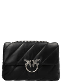 PINKO Black Lamb Leather Crossbody Bag