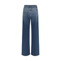 7FOR Blue Cotton Flared Jeans