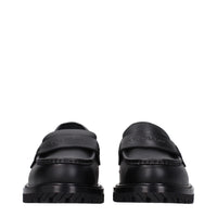 Off-White Black Leather Slip-On Loafers