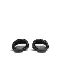 Bottega Veneta Black Lamb Leather Flat Sandals