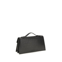 Alexander McQueen Black Calf Leather Bos Taurus Shoulder Bag