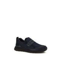 Prada Blue Calf Leather Bos Taurus Athletic Sneakers