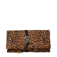 Roberto Cavalli Brown Horsehair Clutch Bag