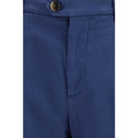 Brunello Cucinelli Blue Cotton Chino Pants