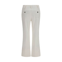 Brunello Cucinelli White Cotton Flared Pants