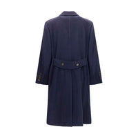 Brunello Cucinelli Blue Wool Oves Aries Coat
