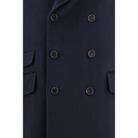 Brunello Cucinelli Blue Wool Oves Aries Coat