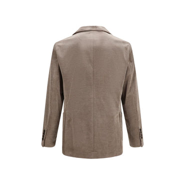 Brunello Cucinelli Gray Cotton Full-Length Jacket