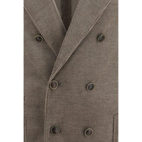 Brunello Cucinelli Gray Cotton Full-Length Jacket