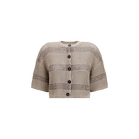 Brunello Cucinelli Beige Cotton Cardigan