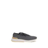Brunello Cucinelli Blue Cotton Low Top Sneakers