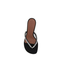Amina Muaddi Black Silk Stiletto Heel Sandals