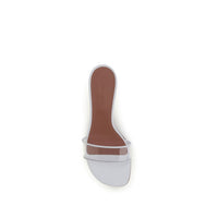 Amina Muaddi White Calf Leather Bos Taurus Sandals
