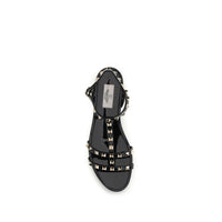 Valentino Garavani Black Rubber Flat Sandals