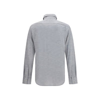 Brunello Cucinelli Blue Silk Dress Shirt