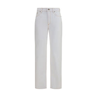 Versace White Cotton High-Waisted Jean