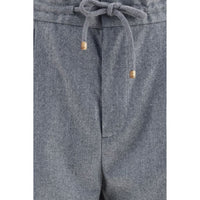 Brunello Cucinelli Gray Wool Oves Aries Casual Pants
