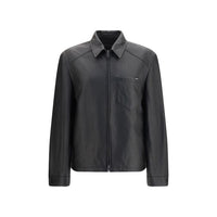 Prada Black Lamb Ovis Aries Aries Leather Jacket