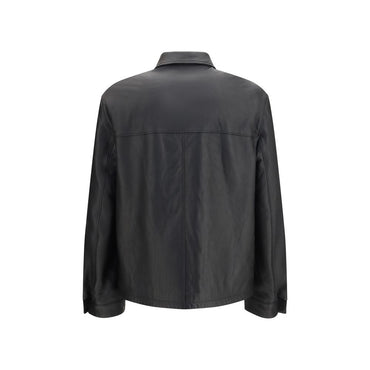 Prada Black Lamb Ovis Aries Aries Leather Jacket