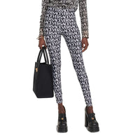 Versace Black Elastane Leggings