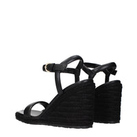 Gianvito Rossi Black Leather Wedge Sandals