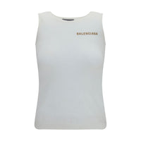 Balenciaga White Cotton Tank Tops