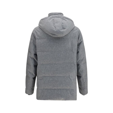 Brunello Cucinelli Gray Cashmere Full-Length Jacket