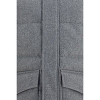 Brunello Cucinelli Gray Cashmere Full-Length Jacket