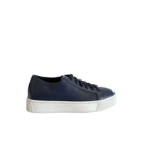 Santoni Blue Leather Women Sneaker