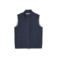 Herno Blue Linen Sleeveless Jacket