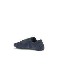 Prada Blue Calf Leather Bos Taurus Athletic Sneakers