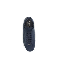 Prada Blue Calf Leather Bos Taurus Athletic Sneakers