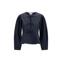 Ganni Black Cotton Blouse