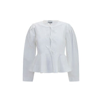 Ganni White Cotton Blouse