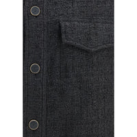 Balmain Black Cotton Full-Length Jacket