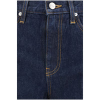 Khaite Blue Cotton Flared Jeans