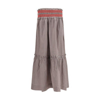 Ganni Brown Cotton Midi Skirt