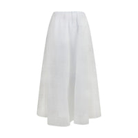 Brunello Cucinelli White Cotton Long Skirt
