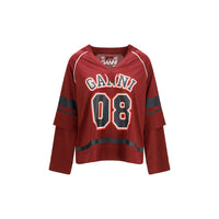 Ganni Bordeaux Polyester Sweatshirt