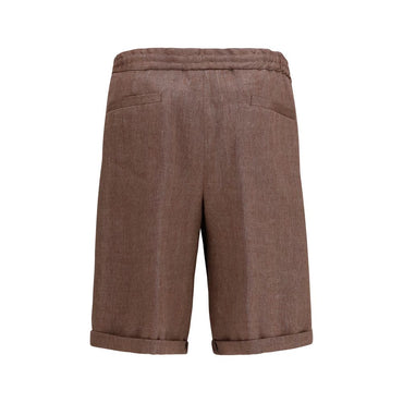 Brunello Cucinelli Brown Linen Bermuda Shorts