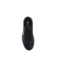Prada Black Calf Leather Bos Taurus Low Top Sneakers