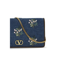 Valentino Garavani Blue Cotton Shoulder Bag