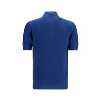 Brunello Cucinelli Blue Cotton Polo Shirt
