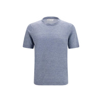 Brunello Cucinelli Blue Linen T-Shirt