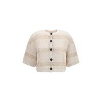 Brunello Cucinelli Beige Cotton Cardigan