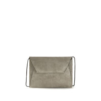 Brunello Cucinelli Gray Calf Leather Bos Taurus Shoulder Bag