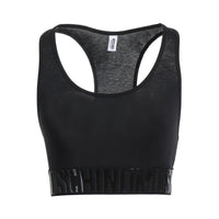 Moschino Black Cotton Sport Bra