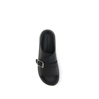 Alexander McQueen Black Calf Leather Bos Taurus Platform Sandals