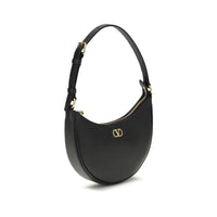 Valentino Garavani Black Calf Leather Bos Taurus Shoulder Bag