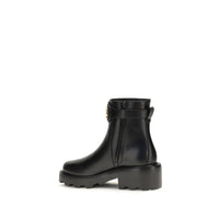 Valentino Garavani Black Calf Leather Bos Taurus Ankle Boots
